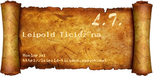 Leipold Ticiána névjegykártya